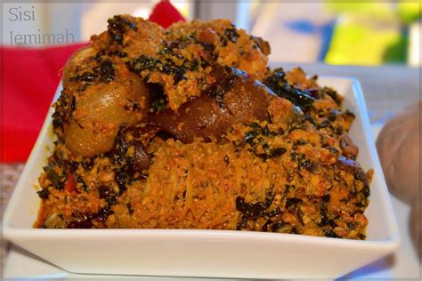 Quick, easy and healthier egusi soup, made with lots of spinach. Egusi Soup - Efo Elegusi - Sisi Jemimah