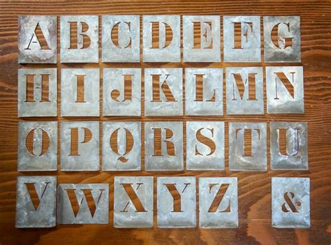 Vintage French Stencil Letters Complete Alphabet Plus