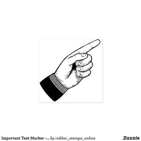 Important Text Marker Pointing Finger Mini Rubber Stamp Zazzle
