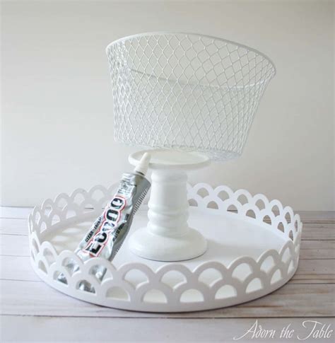 Simple 2 Tiered Tray Diy From Dollar Tree Items Adorn The Table