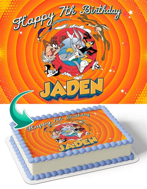 Buy CAKECERY Looney Tunes Bugs Bunny Edible Cake Image Topper Personalized Birthday Cake Banner
