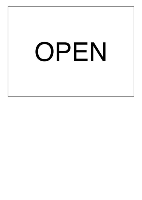Open Sign Template Printable Pdf Download