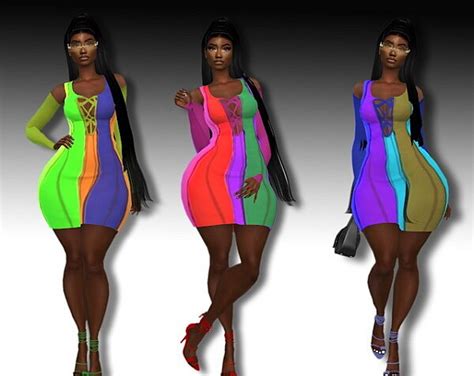 Color Blocker Dress From Teenageeaglerunner • Sims 4 Downloads
