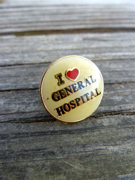 I Love General Hospital Enamel Pin Soap Opera 70s By Oatesgeneral