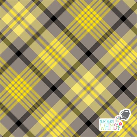 Yellow Digital Paper Plaid In Yellow Gold Grey Black And Etsy