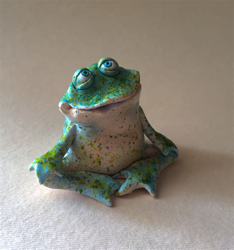 Nirvana Ceramic Frog Meditation Frog Figurinefrog Statuette Etsy