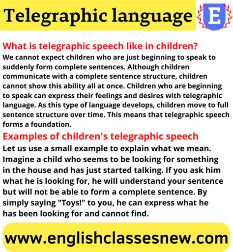 What Is Telegraphic Language Telegraphic Language Examples And Definition