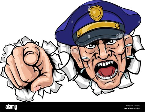 Angry Policeman Police Officer Cartoon Stock Vector Image And Art Alamy