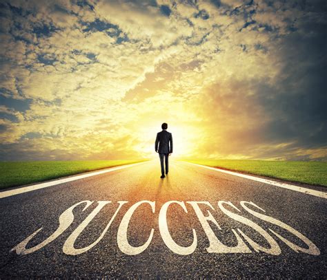 Man Walks On A Big Success Way. Concept Of Successful Businessma | T
