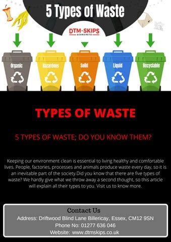 5 TYPES OF WASTE DO YOU KNOW THEM By DTM Skips Issuu