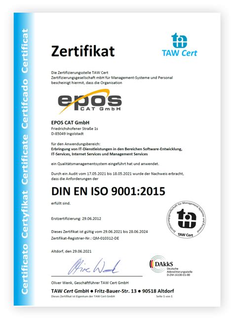 Iso 9001 Erfolgreiche Rezertifizierung Unseres Qm Systems Epos Cat Gmbh