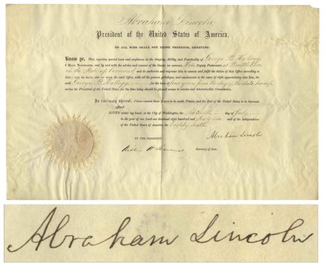 Lot Detail Abraham Lincoln Document Signed As President With Full