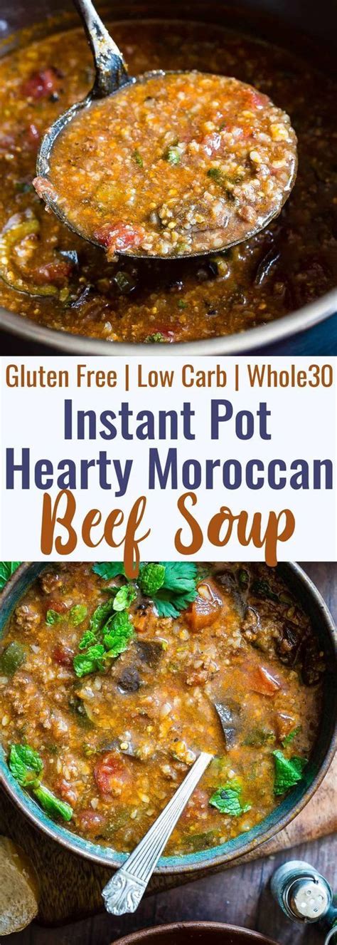 Drain any excess fat away. Moroccan Instant Pot Hearty Vegetable Beef Soup - A quick ...