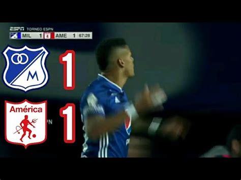 Deportivo cali, octavo en la reclasificación y millonarios, ganador de la liguilla, se miden deportivo cali y millonarios juegan el último duelo del fútbol profesional colombiano en la temporada 2020. Millonarios vs América de Cali 1-1 RESUMEN GOLES | TORNEO ESPN 2020 - YouTube