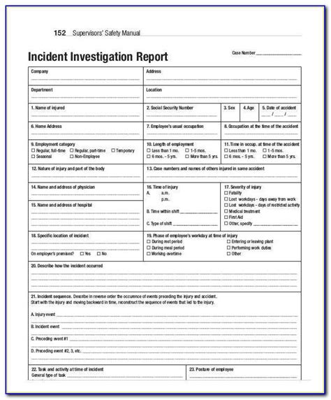Incident Investigation Report Format In Word 654