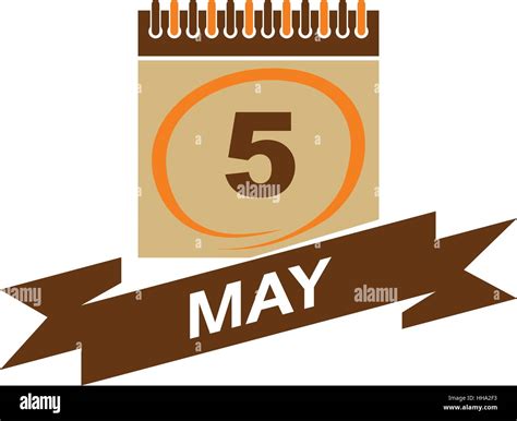 El 5 De Mayo El Calendario Con Cinta Imagen Vector De Stock Alamy