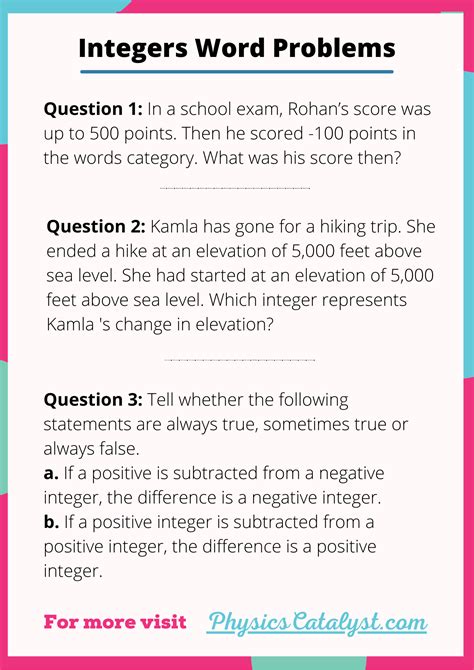 » 1 print this page. Integer word problems 7th grade in 2020 | Integers word ...