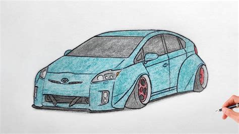 How To Draw A Toyota Prius Drawing A D Car Coloring Toyota