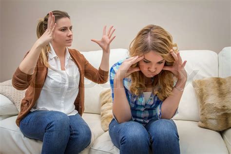 furious mother arguing with her teenage daughter stock image colourbox