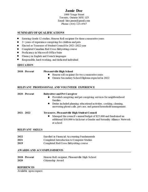How To Make A Resume For Teens With Examples Mydoh