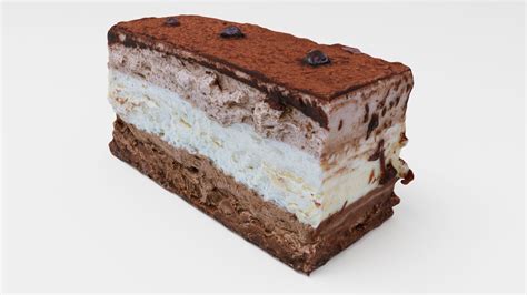 Three Chocolates Dessert Cake 3d Model Cgtrader