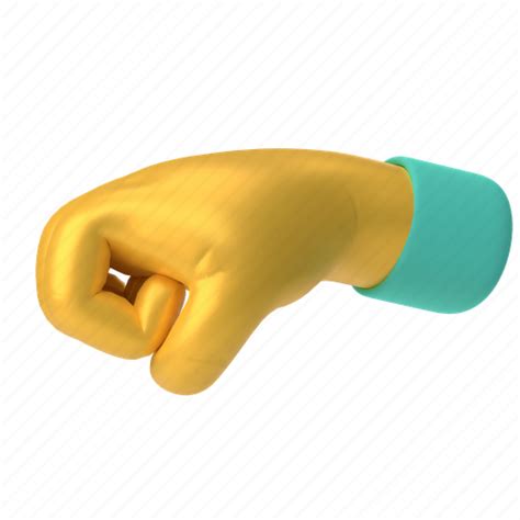 Emoji Emoticon Sticker Gesture Hand Fist Bump 3d Illustration