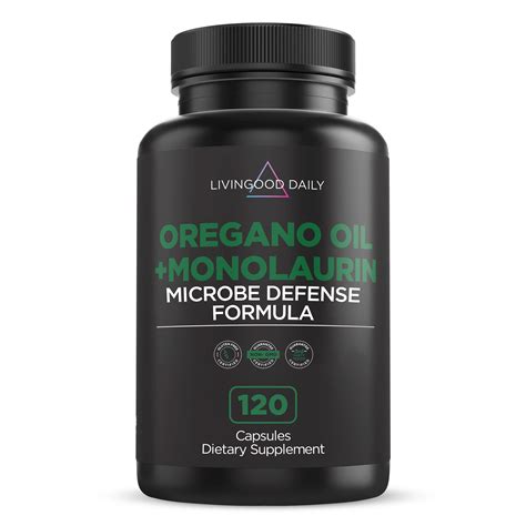 Livingood Daily Oregano Oil + Monolaurin Supplement - 1000mg Capsules