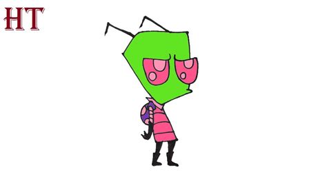 How To Draw Invader Zim Easy Step By Step Youtube
