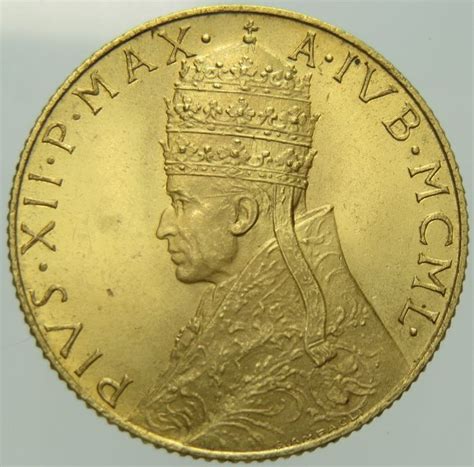 Vatican 100 Lira 1950 Pious Xii Gold Catawiki