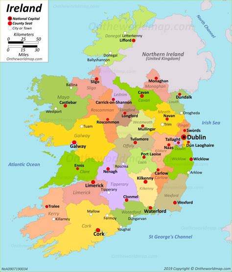 Map Of Ireland With Counties And Towns Map Of Spain Andalucia