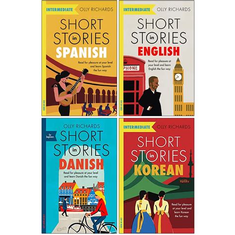 Short Stories Collection 4 Books Set By Olly Richards Spanish English