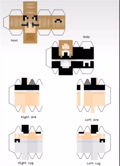 7 Printable Minecraft Papercraft Youtubers Skins Paper Crafts