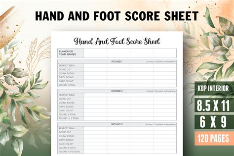 Hand And Foot Card Game Score Sheets Graphic By Vector Cafe · Creative