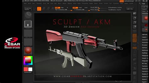 Zbrush Ak 47 Red Shadow Youtube