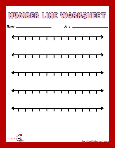 Math Blank Number Line Worksheets 1 12 Free Download