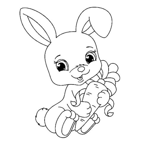 Baby Rabbit Coloring Pages Disegno Coniglio Pagine Da Colorare Per