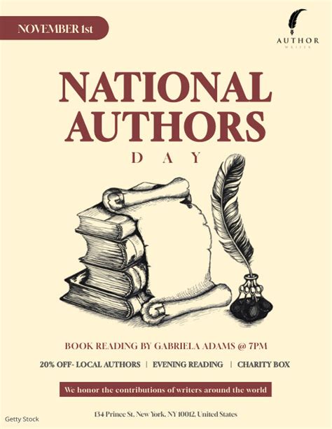 Authors Day Celebration Template Postermywall