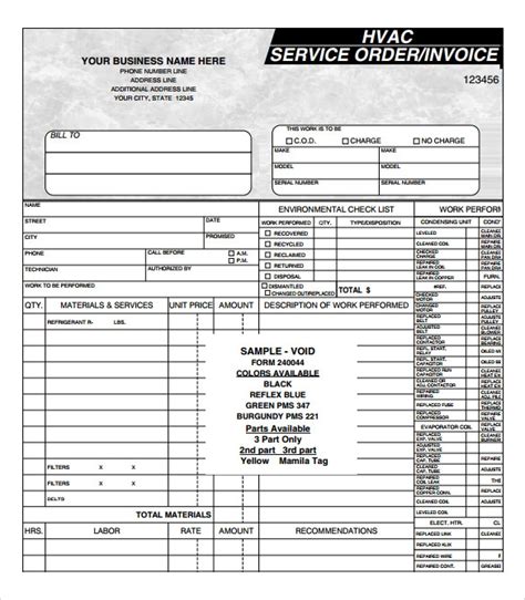 Here are some printable doc, pdf & excel forms & samples. FREE 13+ Sample HVAC Invoice Templates in PDF | MS Word