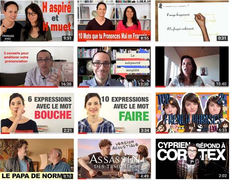 les meilleures chaînes youtube pour apprendre le français learn french francais chaîne youtube