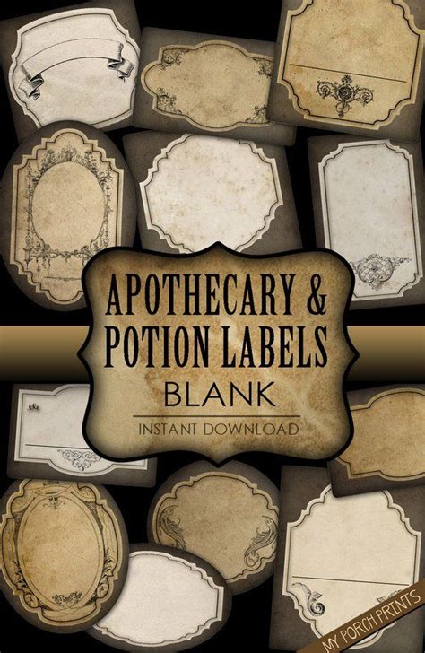 Potion Labels Apothecary Label Blank Wizard Steampunk Halloween
