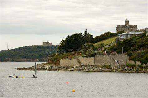 St Mawes And Falmouth Castles Cornwall Stock Image Image Of England