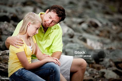 Father Comforting His Girl Stock Photo Download Image Now