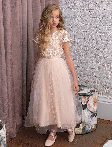 Girls Blush Prom Dress Pink Flower Girl Dress Juliette Roco