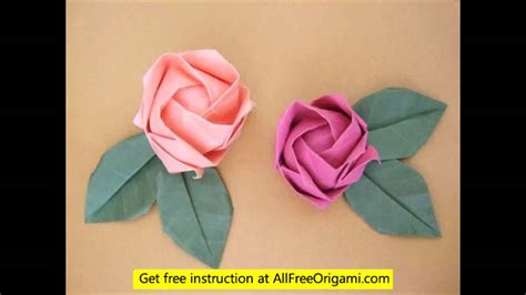Origami Rose With Stem Youtube