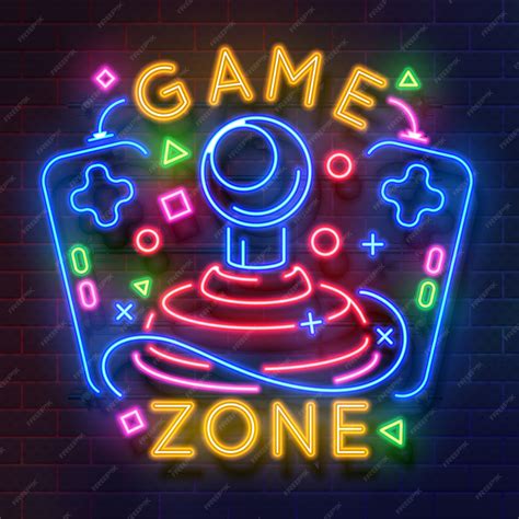 Premium Vector Retro Game Neon Sign Video Games Night Light Symbol