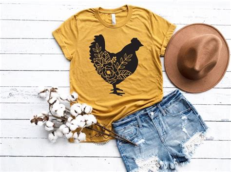 Floral Chicken Shirt Chicken Shirt Farm Shirt Chicken Etsy In 2021