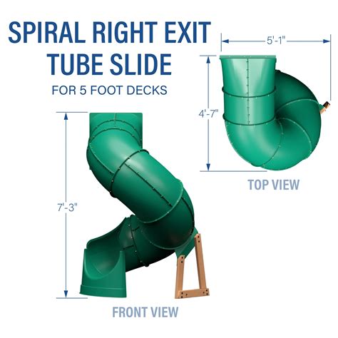 Spiral Right Exit Tube Slide For 5 Foot Decks Wood Shop Stuff