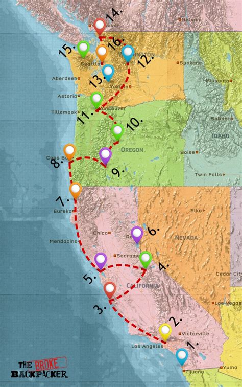 Road Map Of West Coast