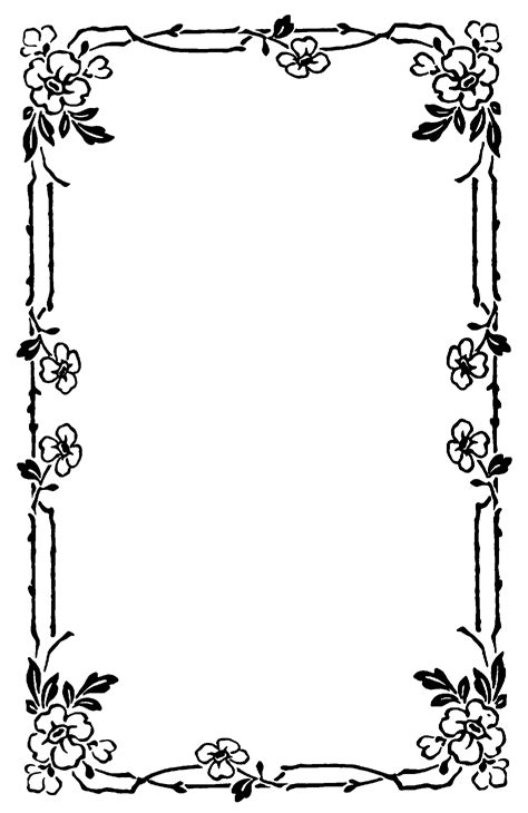 A Black And White Frame With Flowers On The Edges In An Ornate Pattern