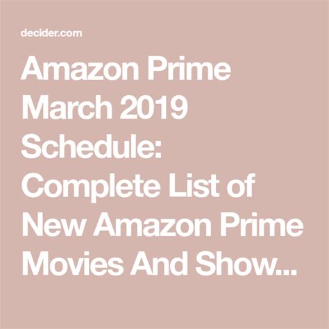Amazon Prime March 2019 Schedule Complete List Of New Amazon Prime